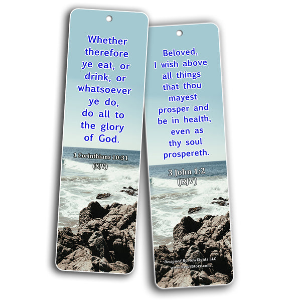 KJV Religious Bookmarks - Bible Verses About Health (60 Pack) - Perfect Giftaway for Sunday Schools and Ministries