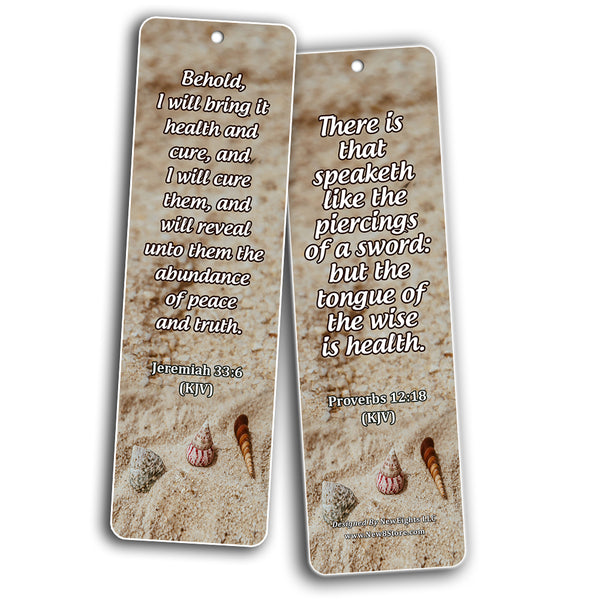 KJV Religious Bookmarks - Bible Verses About Health (60 Pack) - Perfect Giftaway for Sunday Schools and Ministries