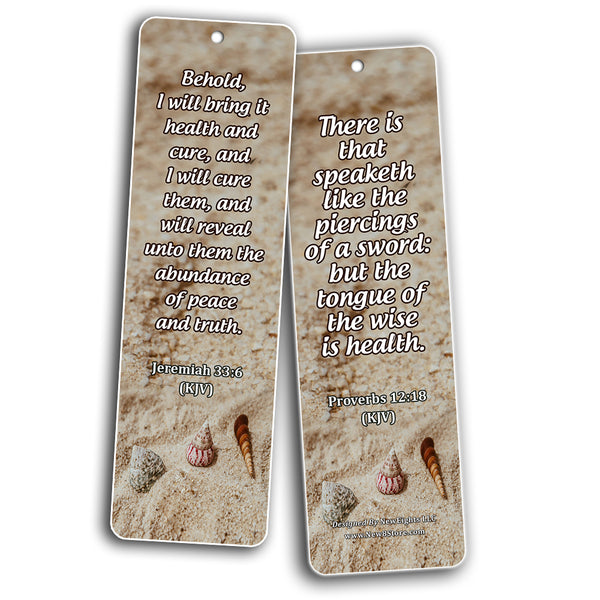 KJV Religious Bookmarks - Bible Verses About Health (30 Pack) - Handy Bible Scriptures About About Health in the Bible Perspective