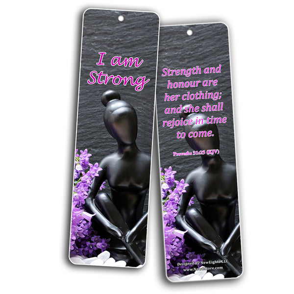 Feminine Strength Scripture Bookmarks (60 Pack) - Perfect Giveaways for Sunday School and Ministries Designed to Inspire Women