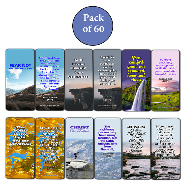 Powerful Bible Verses Bookmarks - God is in Control (60 Pack) - Perfect Giveaways for Sunday School and Ministries Designed to Inspire Women and Men