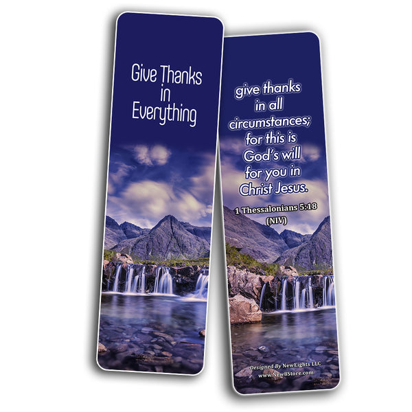 Thankful Gratitude Bible Verses Bookmarks Cards (30 Pack) - Christian Gifts for Men Women Teens - Stocking Stuffers for Cell Group Church Ministry Supplies Easter Christmas Evangelism