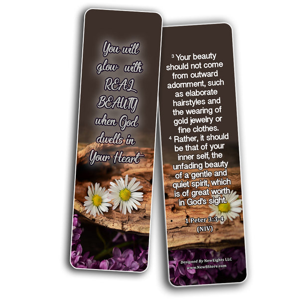 Devotional Bible Verses for Women Bookmarks (60 Pack) - Perfect Giveaways for Sunday School and Ministries Designed to Inspire Women