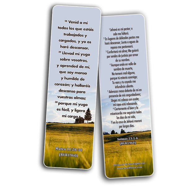 Spanish Religious Bookmarks - Bible Verses About Trusting the Lord During Crisis (60-Pack) - Christian Basket Stuffers for Good Friday Easter Thanksgiving Christmas Cell Group Church Supplies