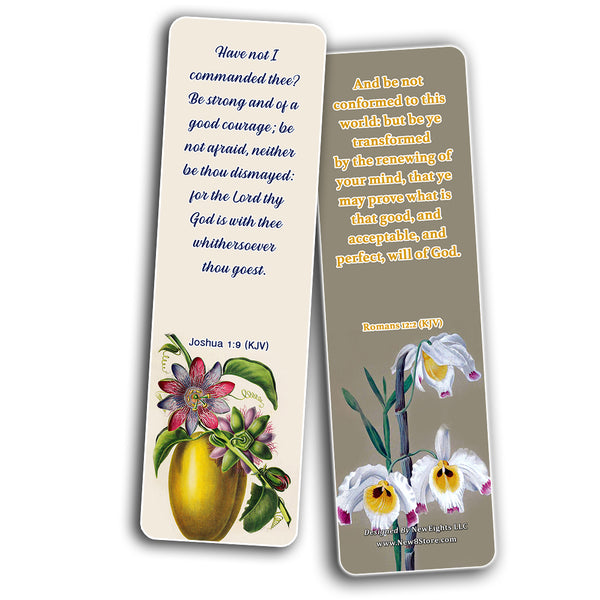 Christian Flower Bookmarks for Women Girls Tweens KJV Scriptures Series 1 (30 Pack) - Bible Verse John 3:16 Jeremiah 29:11 Joshua 1:9 Encouragement Gifts Stocking Stuffers Church Supplies VBS