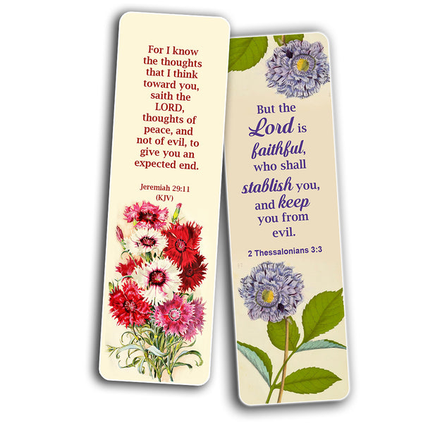 Floral Bookmarks for Women King James KJV Scriptures Cards Series 3 (30 Pack) - Proverbs Psalm Colossians Bible Verse to Inspire Motivate - Great Gifts for Women Moms Daughters Christmas Thanksgiving