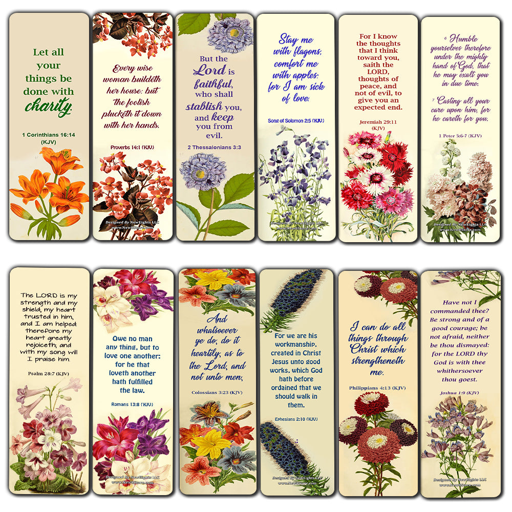 Floral Bookmarks for Women King James KJV Scriptures Cards Series 3 (30 Pack) - Proverbs Psalm Colossians Bible Verse to Inspire Motivate - Great Gifts for Women Moms Daughters Christmas Thanksgiving