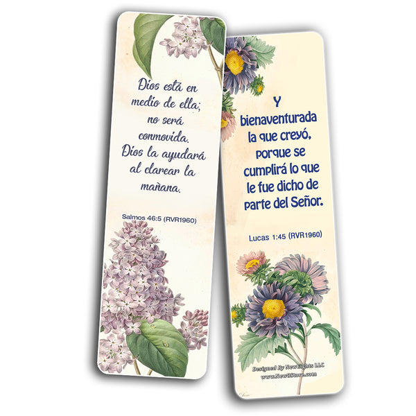 Spanish Virtuous Women Proverbs 31 Flower Bookmarks Scriptures Series 2 (60 Pack) - RVR1960 Perfect Gift for Sunday School Cell Group Church Women Ministry Supplies Stocking Stuffers