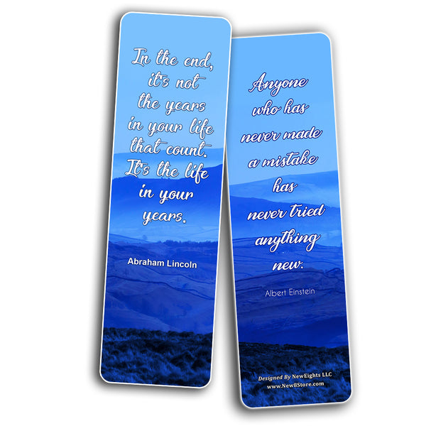 Inspirational Quotes Bookmarks Cards Series 4 (60-Pack) - Perfect Gift Away for Friends and Loved Ones