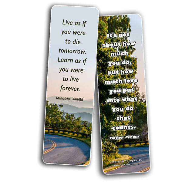 Inspirational Quotes Bookmarks Cards Series 4 (60-Pack) - Perfect Gift Away for Friends and Loved Ones