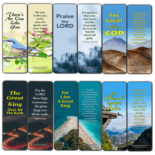 Memory Verse About Greatness of God Bookmarks (60-Pack) - Perfect Gift Away for Sunday Schools