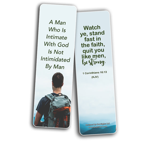 Popular Bible Verses for Men Bookmarks KJV (60-Pack) - Perfect Giveaways for Sunday School and Ministries Designed to Inspire Men