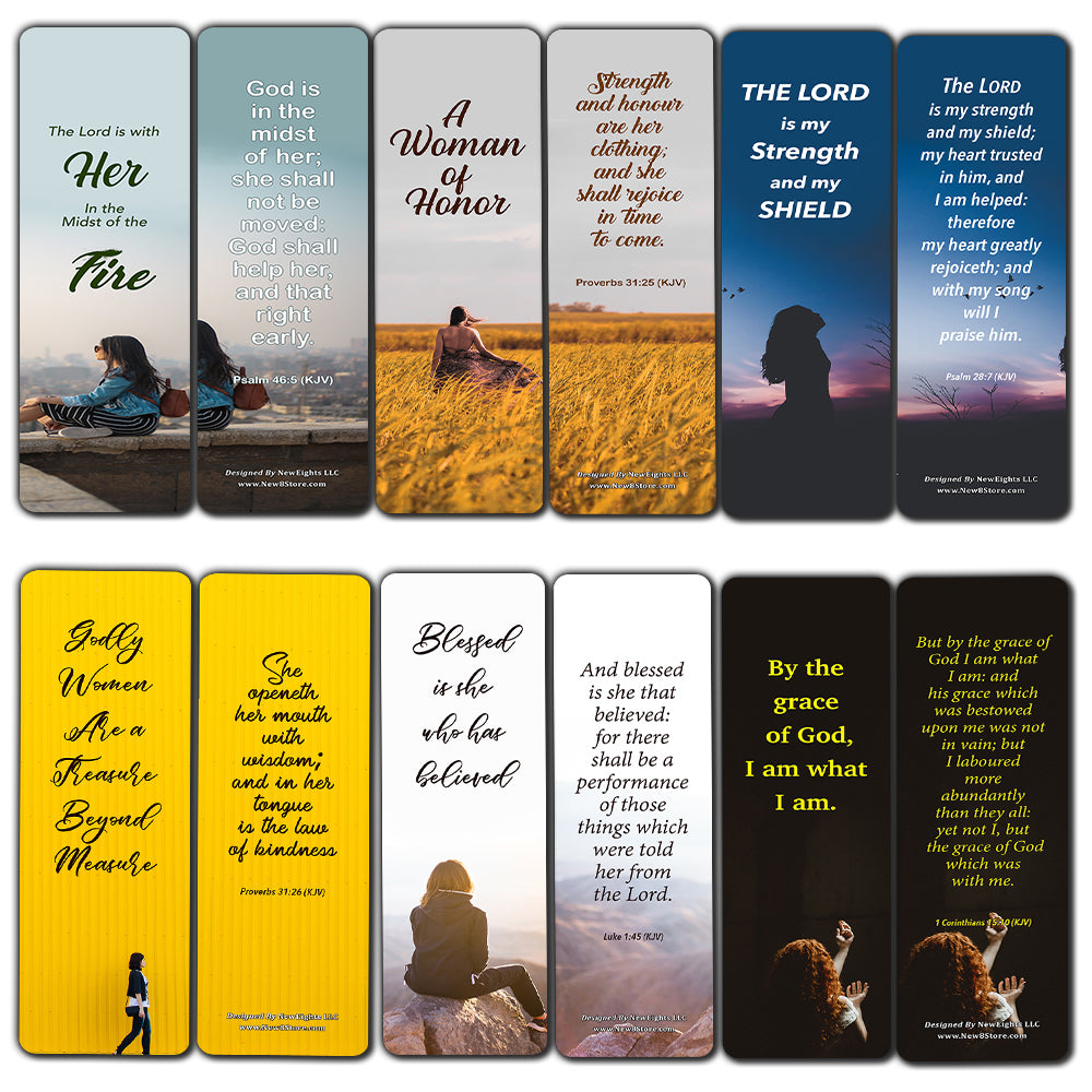 Popular Bible Verses for Women Bookmarks KJV (60-Pack) - Best Giftaway for Women Ministries