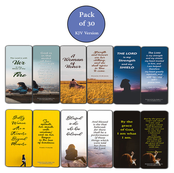 Popular Bible Verses for Women Bookmarks KJV (30-Pack) - Great Collections of KJV Bible Verses