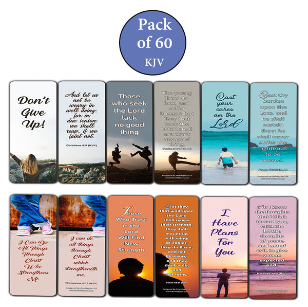Popular Bible Verses for Teens Bookmarks KJV (60-Pack) - Perfect Giveaways for Sunday School for Teens