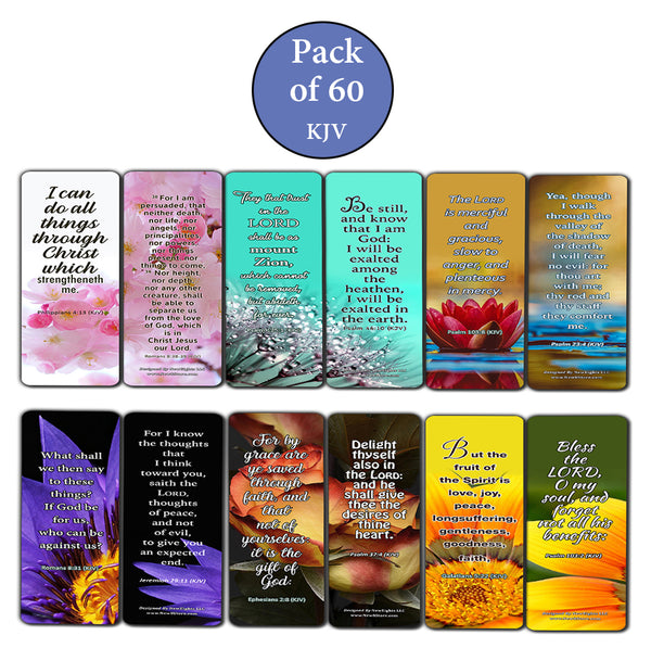 Christian Faith Scripture KJV Bookmarks (60-Pack) - Perfect Gift Away for Sunday Schools
