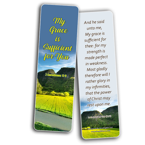 God's Grace is Sufficient KJV Bookmarks (30-Pack) - Handy Christian Daily Reminder