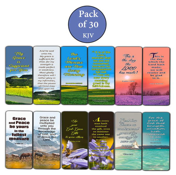 God's Grace is Sufficient KJV Bookmarks (30-Pack) - Handy Christian Daily Reminder