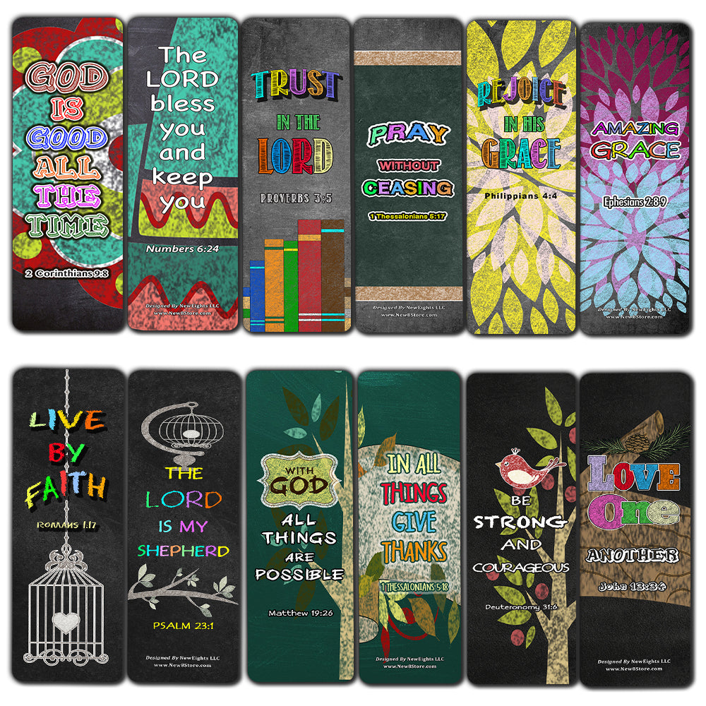 Colorful Bible Verse Bookmarks Cards (60-Pack) - Perfect Gift Away for Sunday Schools