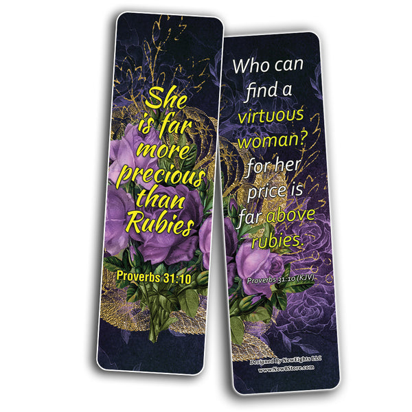 Virtuous Women Proverbs 31 KJV Scriptures Bookmarks for Women (30-Pack) - Bible Verses on How to Become A Godly Woman