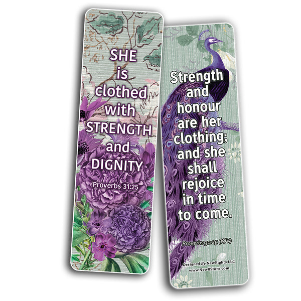 Virtuous Women Proverbs 31 KJV Scriptures Bookmarks for Women (30-Pack) - Bible Verses on How to Become A Godly Woman