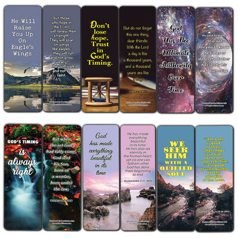 Learning To Trust In God's Timing Memory Verses Bookmarks (60-Pack) - Perfect Giftaway for Sunday School and Ministries