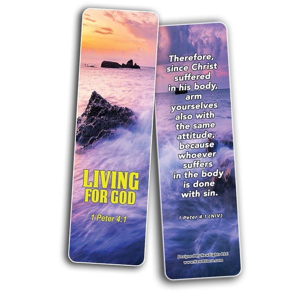 Living Out God's Mission Bible Verse Bookmarks (60-Pack) - Perfect Giftaway for Sunday School and Ministries