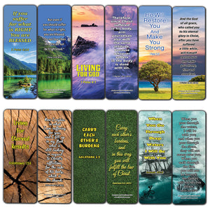 Living Out God's Mission Bible Verse Bookmarks (60-Pack) - Perfect Giftaway for Sunday School and Ministries