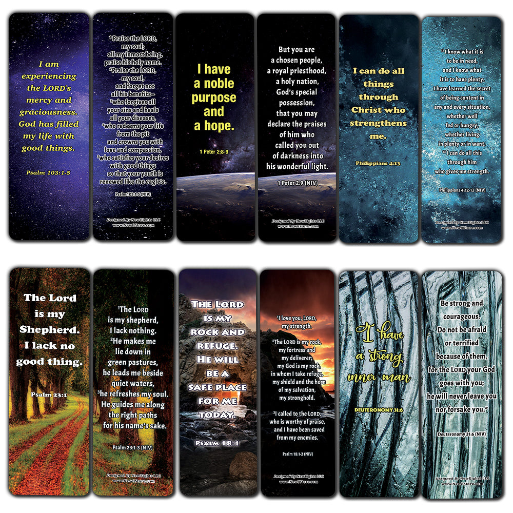 Christian Affirmations Bible Verses for Men Cards (30-Pack) - Daily Bible Reminders for Men