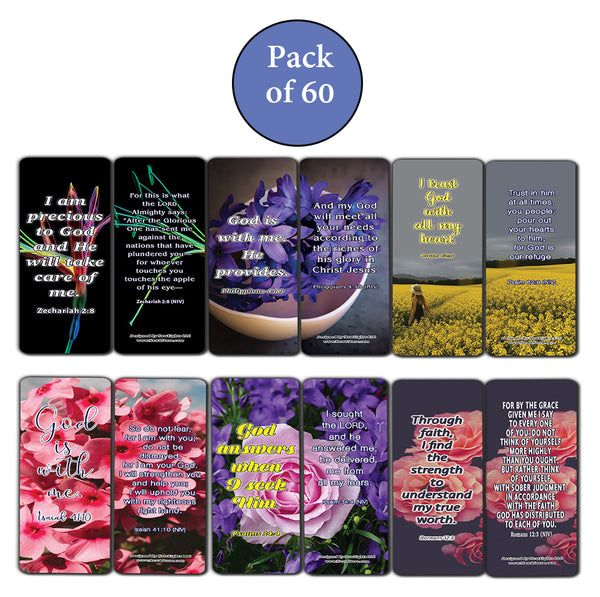 Christian Affirmations Bible Verses for Women Cards (60-Pack) - Great Giftaway for Women and Wives