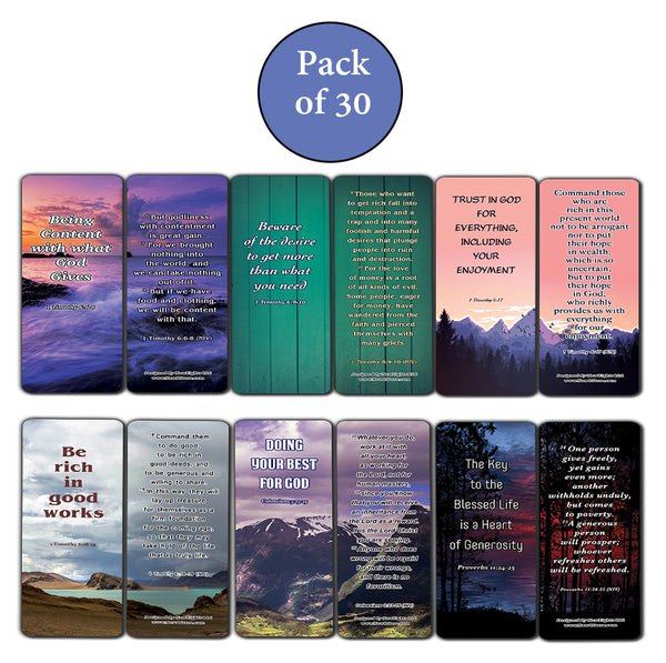Bible verses about Getting Rich And Wealthy Bookmarks (30-Pack) - Handy Reminder About Getting Rich and Wealthy
