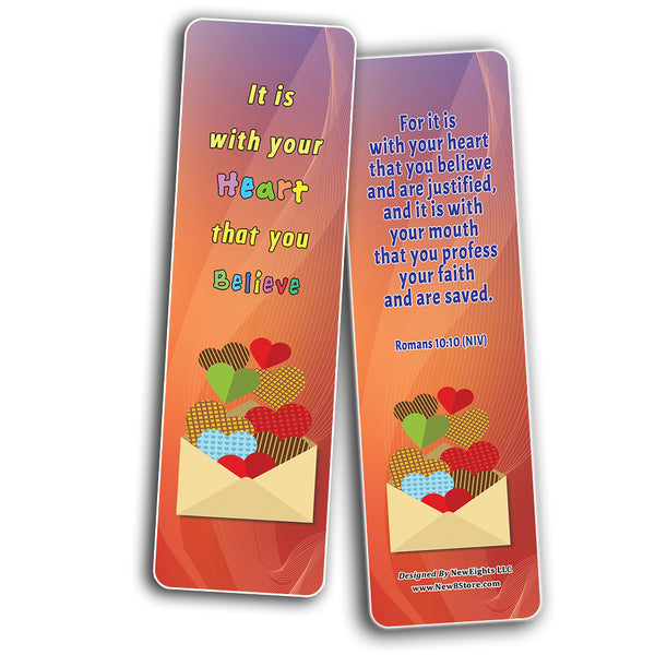 Salvation Gospel Bible Verses Bookmarks for Kids (60-Pack) - Perfect Giveaways for Sunday School, VBS and Children's Ministry