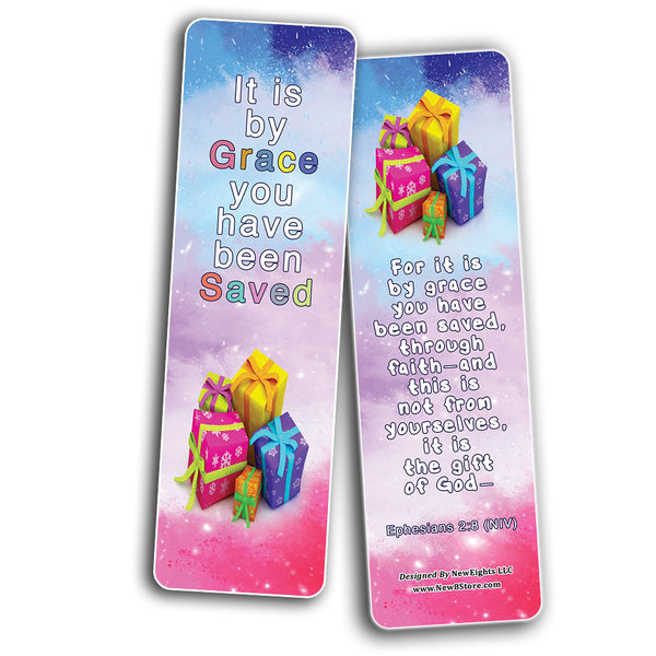 Salvation Gospel Bible Verses Bookmarks for Kids (60-Pack) - Perfect Giveaways for Sunday School, VBS and Children's Ministry