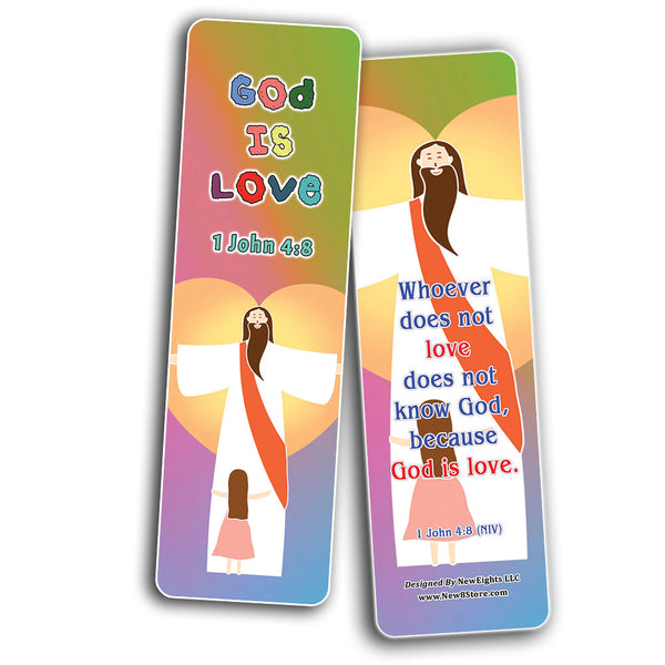 God Loves Us Christian Bookmarks for Kids (30-Pack) - Daily Memory Verses For Children