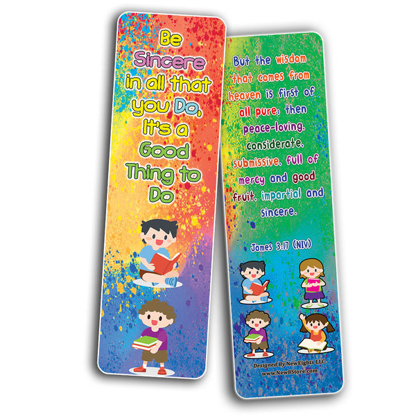 NEBM2230 - Be Honest All The Time Memory Verses Bookmarks for Kids (30-Pack) - Daily Memory Verses For Children