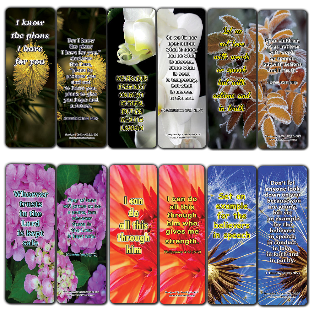 Popular Bible Verses for Teenage Girls Bookmarks (30 Pack) - Handy Reminders For Teens To Memorize