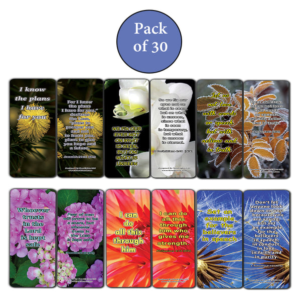 Popular Bible Verses for Teenage Girls Bookmarks (30 Pack) - Handy Reminders For Teens To Memorize