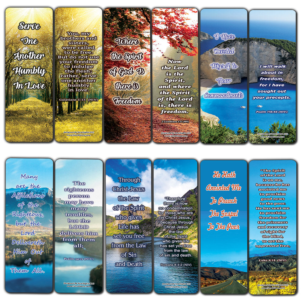 The Goodness of Freedom Bible Bookmarks (60-Pack) - Perfect Giftaway for Sunday School and Ministries