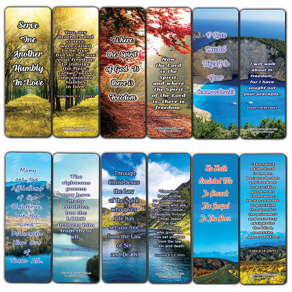 The Goodness of Freedom Bible Bookmarks (60-Pack) - Perfect Giftaway for Sunday School and Ministries