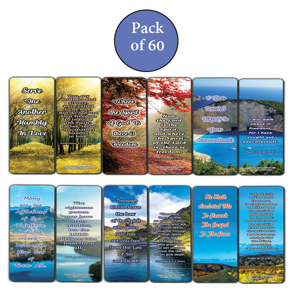 The Goodness of Freedom Bible Bookmarks (60-Pack) - Perfect Giftaway for Sunday School and Ministries