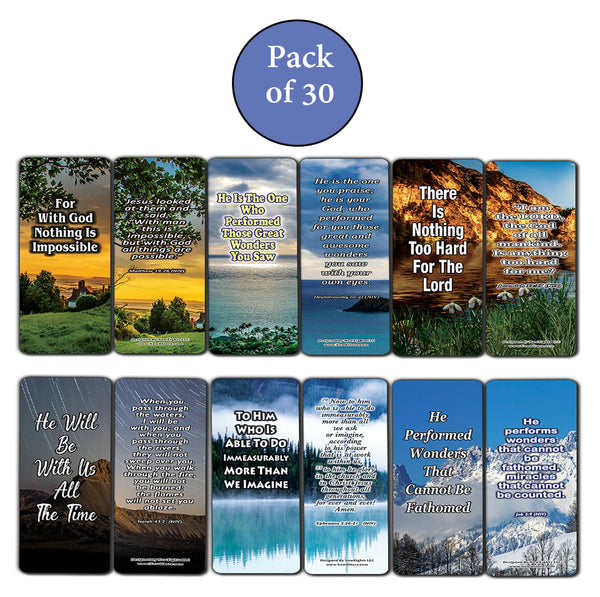 Stop Blocking Your Miracles Bible Bookmarks (30-Pack) - Handy Reminder about How to Handle the Huge Mountains, Oceans, or Storms that Appear to Block our Way - Stocking Stuffers Church Ministry