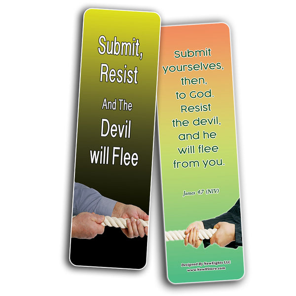 Spiritual Warfare Scriptures: Help for Facing Life's Battles Bible Bookmarks (60-Pack) - Perfect Giftaway for Sunday School and Ministries - Reverence Bible Texts VBS Sunday School Easter Baptism Gift
