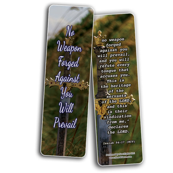 Spiritual Warfare Scriptures: Help for Facing Life's Battles Bible Bookmarks (60-Pack) - Perfect Giftaway for Sunday School and Ministries - Reverence Bible Texts VBS Sunday School Easter Baptism Gift