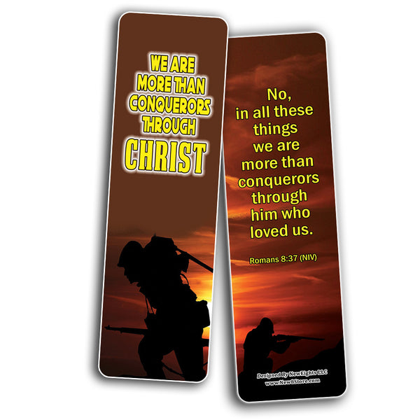 Spiritual Warfare Scriptures: Help for Facing Life's Battles Bible Bookmarks (60-Pack) - Perfect Giftaway for Sunday School and Ministries - Reverence Bible Texts VBS Sunday School Easter Baptism Gift