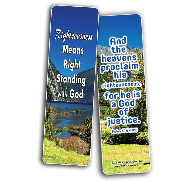 The Power of God's Righteousness Bible Bookmarks (60-Pack) - VBS Sunday School Easter Baptism Thanksgiving Christmas Rewards Encouragement Motivational Gift