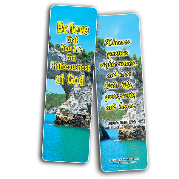 The Power of God's Righteousness Bible Bookmarks (30-Pack) - Stocking Stuffers Devotional Bible Study - Church Ministry Supplies Teacher Classroom incentive Gifts