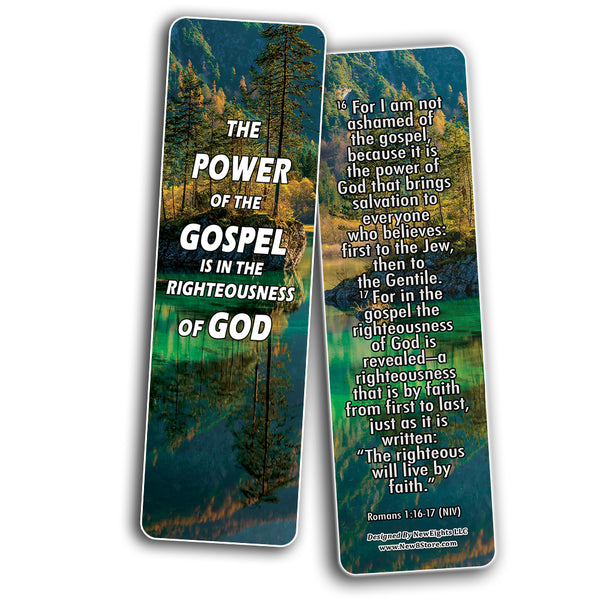 The Power of God's Righteousness Bible Bookmarks (60-Pack) - VBS Sunday School Easter Baptism Thanksgiving Christmas Rewards Encouragement Motivational Gift