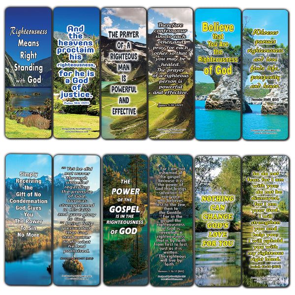 The Power of God's Righteousness Bible Bookmarks (30-Pack) - Stocking Stuffers Devotional Bible Study - Church Ministry Supplies Teacher Classroom incentive Gifts