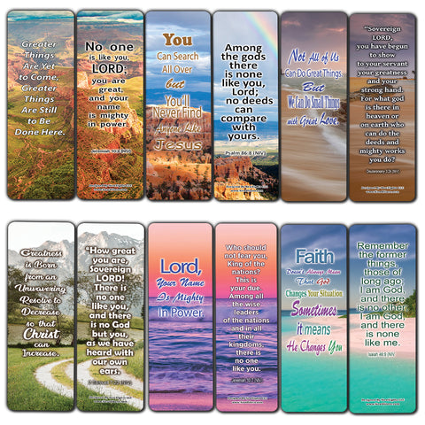 There Is None Like You Lord Bible Bookmarks (60-Pack) - Reverence Bible Texts VBS Sunday School Easter Baptism Thanksgiving Christmas Rewards Encouragement Motivational Gift