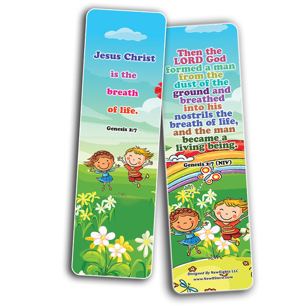 NewEights Jesus Throughout the Bible Bookmarks Series 1 (60-Pack) - Reverence Bible Texts VBS Sunday School Easter Baptism Thanksgiving Christmas Rewards Encouragement Motivational Gift